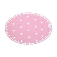 Heart Print Oval Iron On Patches Pink