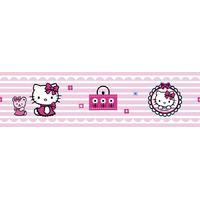 hello kitty candy stripe self adhesive wallpaper border