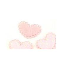 Heart Shape Padded Felt Motifs 50mm Pink