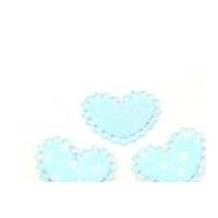 Heart Shape Padded Felt Motifs 50mm Blue