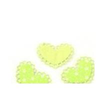 Heart Shape Padded Felt Motifs 50mm Green