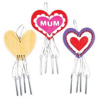 Heart Wooden Windchimes (Pack of 16)