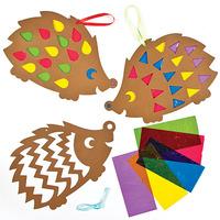 hedgehog stained glass effect decorations pack of 18
