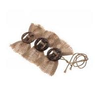 Hessian Fabric Bows with Buttons