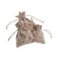 Heart Print Natural Linen Bags