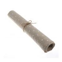 heart print linen fabric roll 2m white