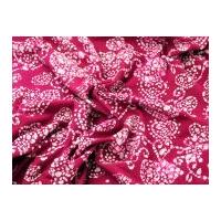 Hearts Hand Printed Bubble Batik Cotton Dress Fabric Ruby Positive