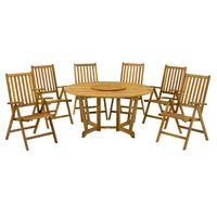 henley 150cm round 6 seater dining set with manhattan recliner chairs  ...