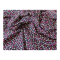 Hearts, Flowers & Strawberries Print Cotton Poplin Dress Fabric Navy Blue