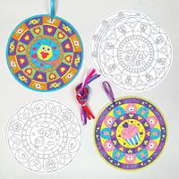 heart mandala colour in decorations pack of 30