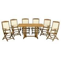 Henley 150cm Rectangular 6 Seater Dining Set with Henley Highback Folding Armchairs