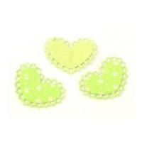 heart shape padded felt motifs 50mm green