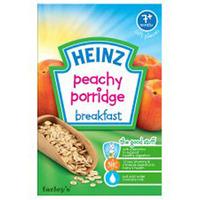 heinz 7 month breakfast perfectly peachy multigrain cereal packet