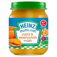 heinz 4 month carrot sweet potato mash jar