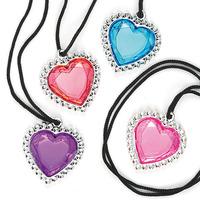 Heart Gem Pendants (Pack of 6)