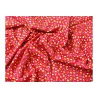 hearts flowers strawberries print cotton poplin dress fabric red