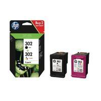 Hewlett Packard HP 302 Black and Colour Ink Cartridge Combo X4D37AE
