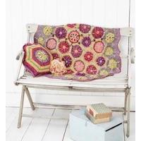 hexagon flower blanket and cushion cover in batik dk 9298