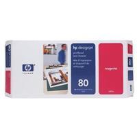 hewlett packard hp 80 magenta printhead and cleaner for designjet 1000