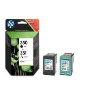 hewlett packard hp 350 and 351 black and tri colour inkjet cartridge