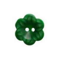 Hemline Flower Shaped Two Hole Buttons 15mm Emerald