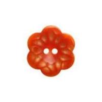 Hemline Flower Shaped Two Hole Buttons 15mm Orange