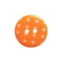 Hemline Round Polka Dot Pattern Buttons 15mm Orange
