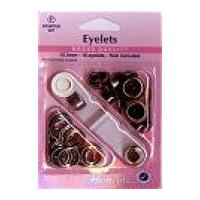 Hemline Metal Eyelets Kit with Tool 10.5mm Black