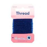 Hemline Glitter Sewing Craft Thread Royal Blue