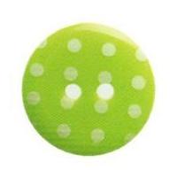 Hemline Round Polka Dot Pattern Buttons 22.5mm Lime Green