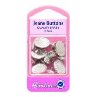 hemline jean buttons silver