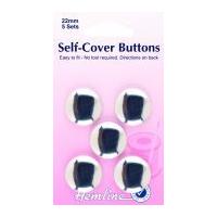 Hemline Metal Self Cover Buttons 22mm Silver