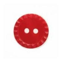 Hemline Round Shirt Buttons with Crimped Edging 15mm Red