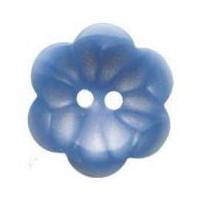 Hemline Flower Shaped Two Hole Buttons 17.5mm Sky Blue
