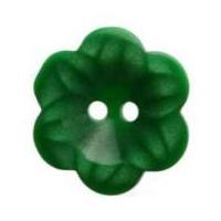 Hemline Flower Shaped Two Hole Buttons 17.5mm Emerald