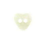 hemline heart shaped 2 hole buttons 10mm white