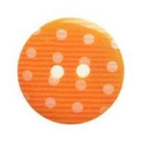 Hemline Round Polka Dot Pattern Buttons 22.5mm Orange