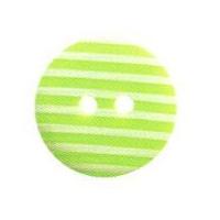 Hemline Round Stripe Pattern Buttons 17.5mm Lime Green