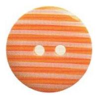 Hemline Round Stripe Pattern Buttons 22.5mm Orange