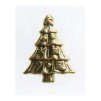 Hemline Christmas Tree Shape Novelty Buttons Gold