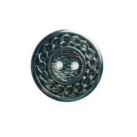 hemline round metallic buttons with chain edging 15mm silver