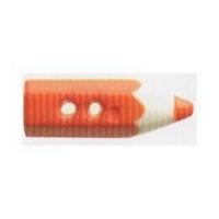 Hemline Novelty Pencil Crayon Buttons Orange