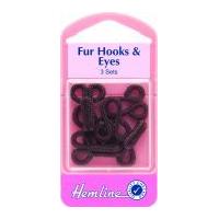 Hemline Fur Coat Hook & Eye Fastenings Brown