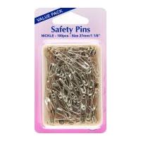 Hemline Safety Pins Value Pack 27mm Silver