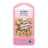 Hemline Metal Eyelets Kit with Tool Gold