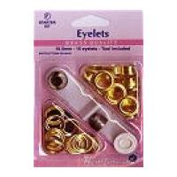Hemline Metal Eyelets Kit with Tool 10.5mm Gold