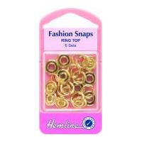 hemline ring top snap on press fasteners refill pack 11mm gold