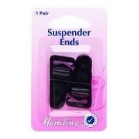 Hemline Suspender Fasteners Black