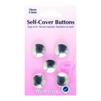 hemline metal self cover buttons 19mm silver