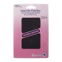 hemline cotton twill iron on repair mending patch dark grey